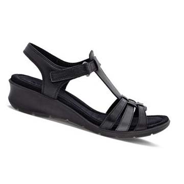 Women's Ecco Finola T-bar Straps Sandals Black | USA 175ZUT